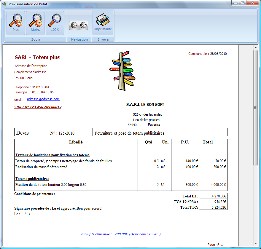 Visualisation avant impression