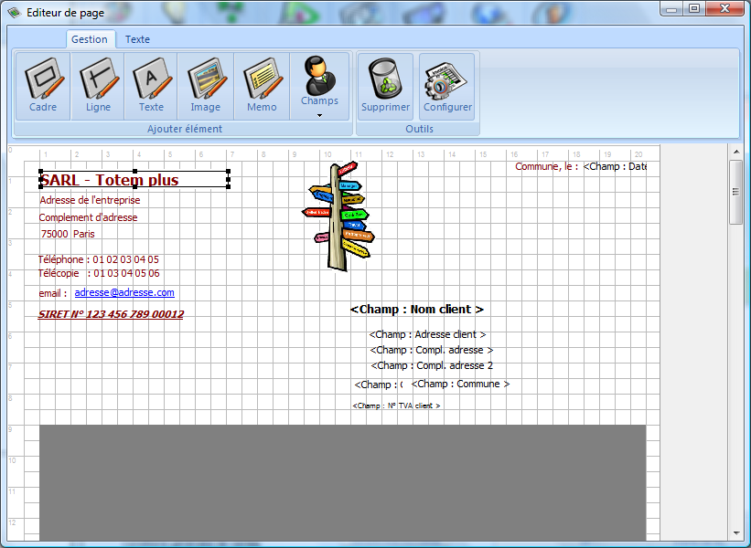 Devis Facture Express outil de mise en page